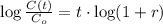 \log \frac{C(t)}{C_{o}} = t\cdot \log (1+r)
