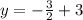 y=-\frac{3}{2} +3