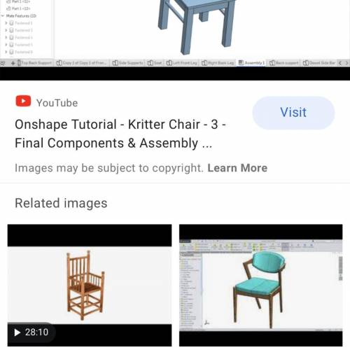 Guys can anyone please post a picture of table and chairs from onshape I need this ASAP Guys please!