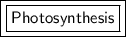 \boxed {\boxed {\sf Photosynthesis}}