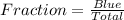 Fraction = \frac{Blue}{Total}