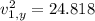 v_{1,y}^{2} = 24.818