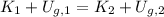 K_{1}+U_{g,1} = K_{2}+U_{g,2}