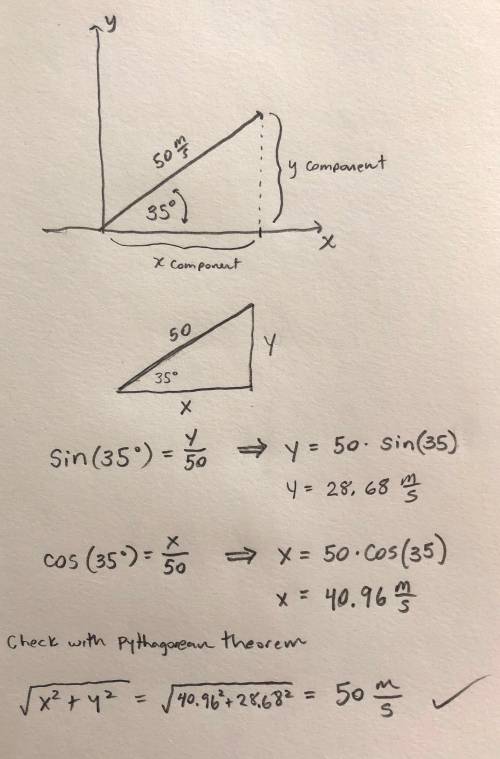 An arrow is shot from a bow at an angle of 35 degrees above horizontal with an initial speed of 50 m