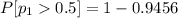 P[p_10.5] = 1- 0.9456