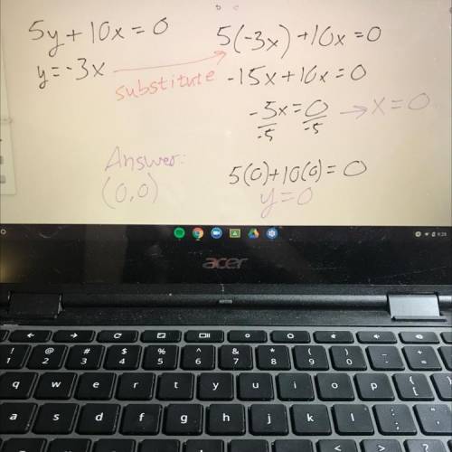 5y + 10x = 0
y = - 3x
Plz help me the photo is the directions for the problem