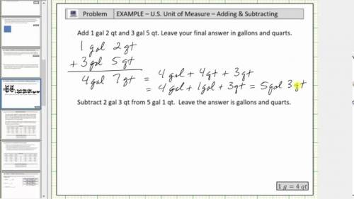 What is 3qt 1pt x 9 equal