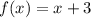 f(x) = x + 3