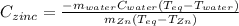 C_{zinc}=\frac{-m_{water}C_{water}(T_{eq}-T_{water})}{m_{Zn}(T_{eq}-T_{Zn})}