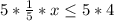 5*\frac{1}{5}*x\leq 5*4