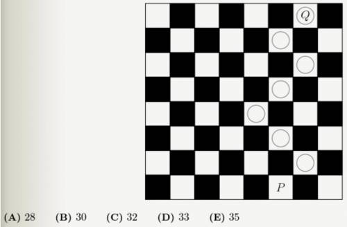 A game board consists of 64 squares that alternate in color between black and white. The figure belo