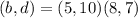 (b,d) =(5,10) (8,7)