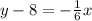 y - 8 =  - \frac{1}{6} x