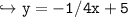 \\ \tt\hookrightarrow y=-1/4x+5