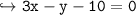 \\ \tt\hookrightarrow 3x-y-10=0