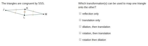 (lots of points) (dumb answers will be reported) the triangles are congruent by sss.