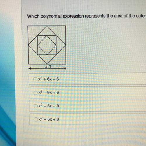 Which polynomial expression represents the area of the outer most square tile, shown below?