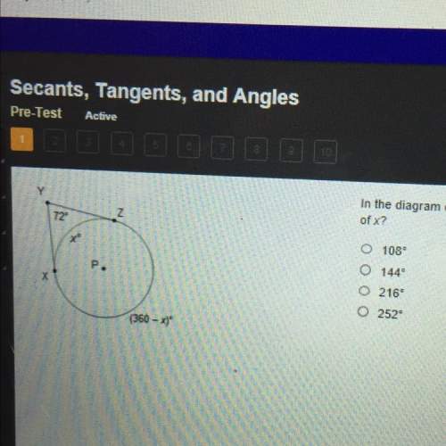 In the diagram of circle p mxyz is 72. what is the value of x