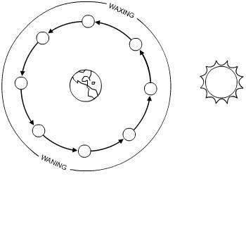 Look at the illustration of the various positions of the moon in its orbit around the earth. for eac