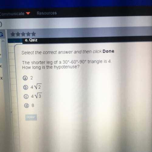 The shorter leg of a 30-60-90 triangle is 4. how long is the hypotenuse?