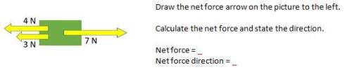Draw the net force arrow on the picture to the left. calculate the net force and state t