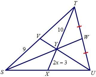 Anyone given that y is the centroid of stu , find x a 4 b 10 c 15 d 30