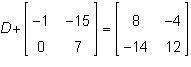 What is the value of d in the matrix equation below?