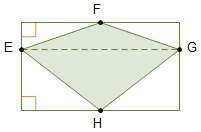 Kite efgh is inscribed in a rectangle such that f and h are midpoints and eg is parallel to the side