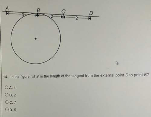 In the figure, what is the length of the tangent from the external point d to point b?