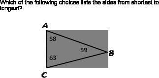 Which of the following choices list the slides from the shortest to longestcb, ab, ac