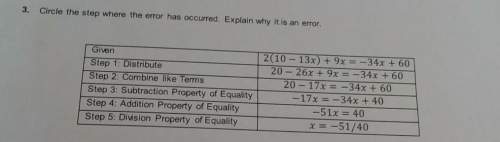 3.circle the step where the error has occurred. explain why it is an error.givenst