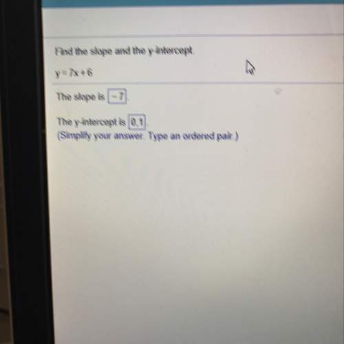 What is the answer find the slope and the y-intercept