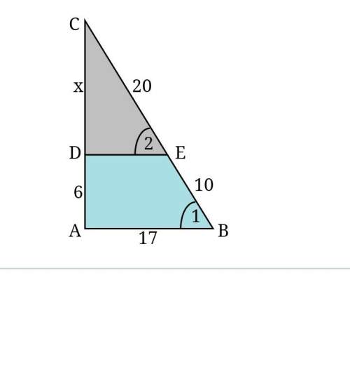 Δabc ~ δdec. ∠1 and ∠2 have the same measure. find dc and. de (hint: let dc = x and ac =x+66.)