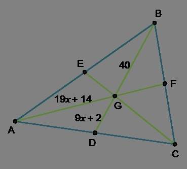 Gis the centroid of triangle abc. what is the length of segment gf?