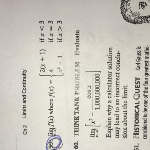 #59 does the limit of f(x) as x approaches 3=does not exist