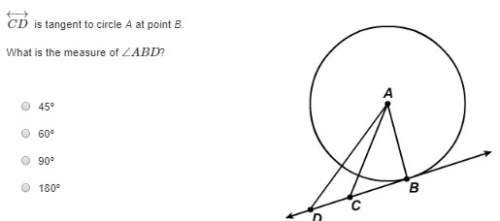 cd←→ is tangent to circle a at point b. what is the measu