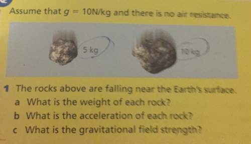 Q1- i need b and c acceleration of each rock and gravitational field strength