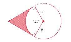 Find the area of the shaded portion. show all work for full credit.