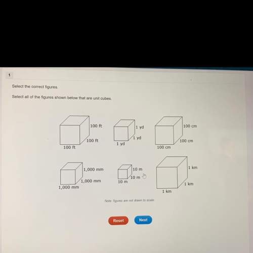 Select all of the figures shown below that are unit cubes. ( explain what a unit cube is too and how