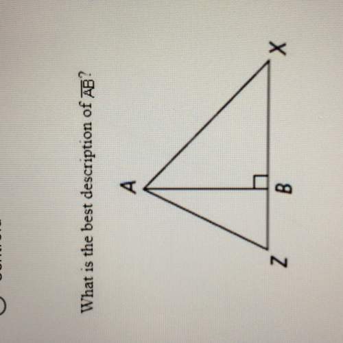 Use the triangle azx below to describe ab. median altitude perpendicular bisector&lt;