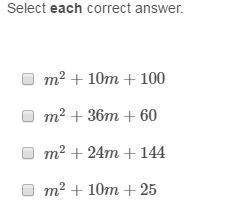 Which trinomials are perfect square trinomials?