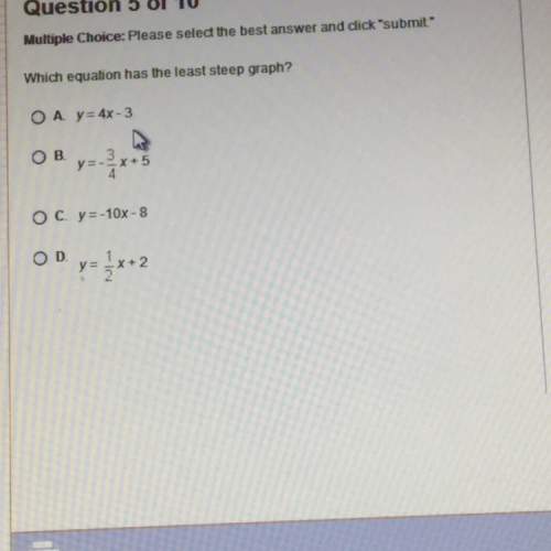 Which equation has the least steep graph