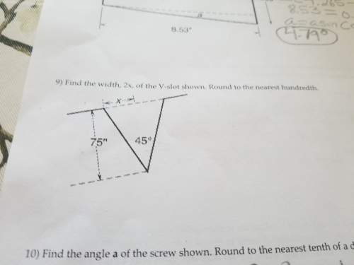 Find the width, 2x, of the v- slot shown. round to the nearest hundredth