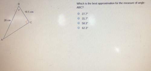 Will give twenty points which is the best approximation for the measure of angle abc?