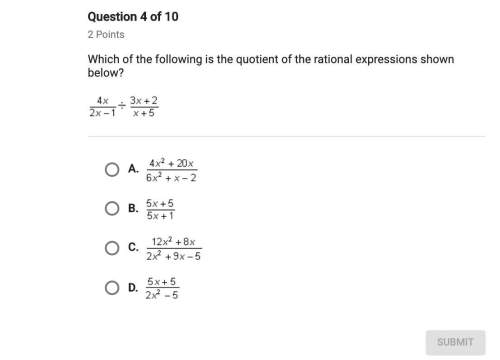 Which of the following is the quotient of the rational