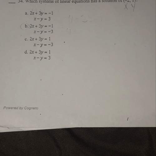 Which system of linear equations had a solution of (-2, 1) ?