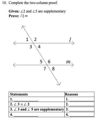 Can someone me complete this two-column proof?  an explanation on how to do it would be