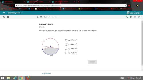 What is the approximate area of the shaded sector in the circle shown below?