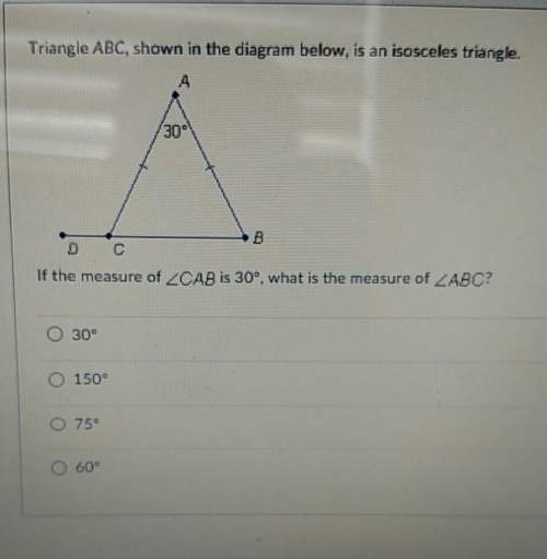 Triangle abc,shown in the diagram below is an isosceles triangle