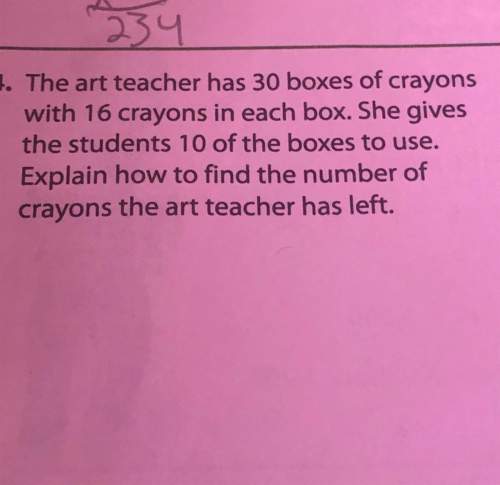 The art teacher has 30 boxes of crayons with 16 crayons in each box. she gives the students 10 of th